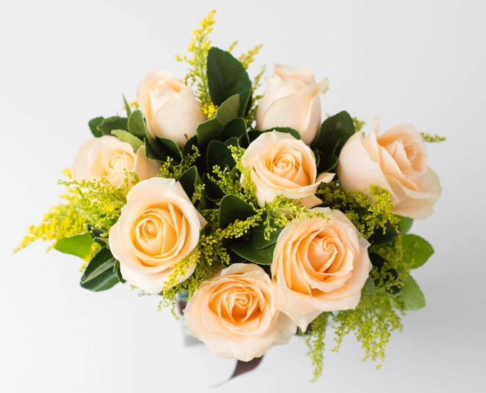 Buquê de 8 Rosas Champagne