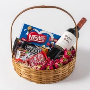 Cesta de Chocolate e Tinto